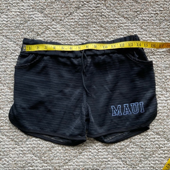5/$15 Aloha Maui Sheer Black Striped Coverup Shorts Large - Picture 6 of 9